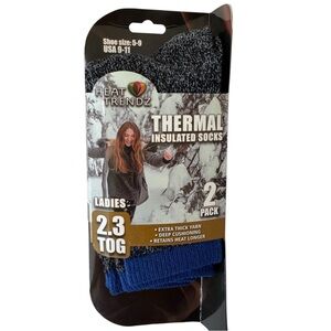 Heat Trendz Blue Thermal Socks‎ TOG 2.3 Women Shoe Size 5-9 Extra  2 PACK